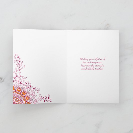 Gefeliciteerd met Indiaas huwelijk Kaart (Binnen)