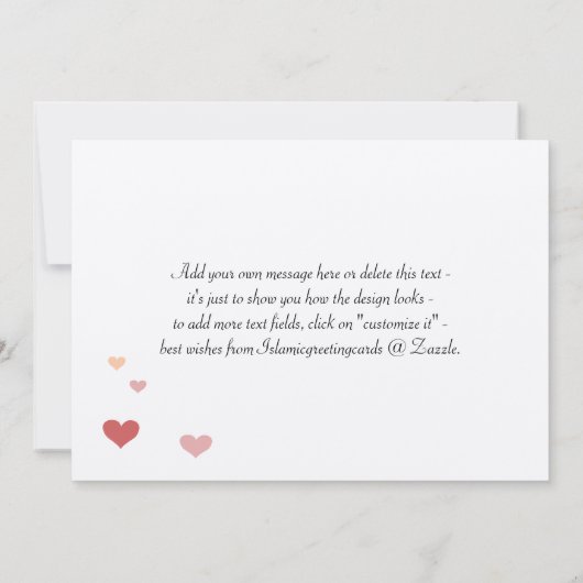 Gefeliciteerd met Islamitische bruiloft liefde voo Kaart (Achterkant)
