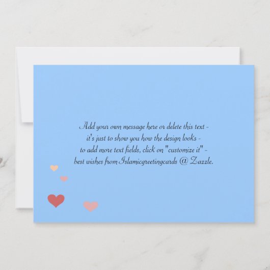 Gefeliciteerd met Islamitische bruiloft liefde voo Kaart (Achterkant)