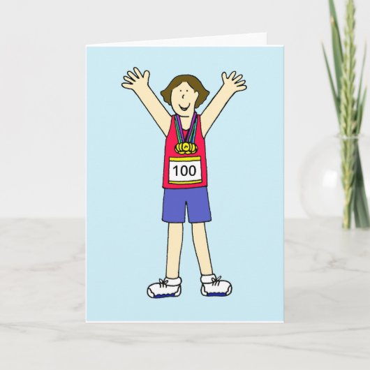 Gefeliciteerd met je 100ste marathon voor haar. kaart (Voorkant)