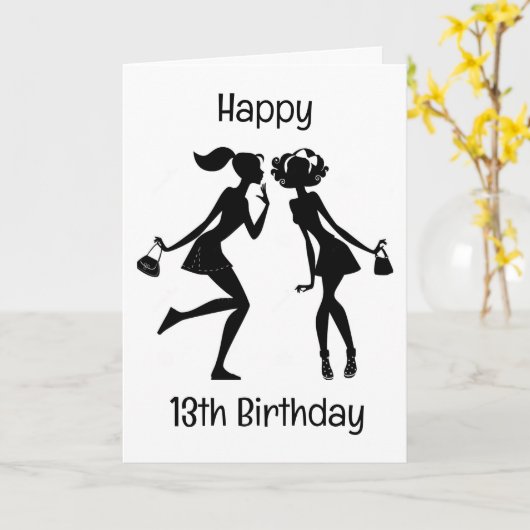 GEFELICITEERD MET JE "13e VERJAARDAG" AAN EEN HEEL Kaart (Gele Bloem)