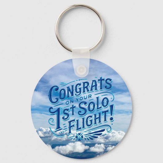 Gefeliciteerd met je 1e Solo Vlucht Sleutelhanger (Voorkant)