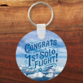 Gefeliciteerd met je 1e Solo Vlucht Sleutelhanger (Voorkant)