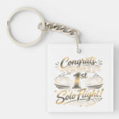 Gefeliciteerd met je 1e Solo Vlucht Sleutelhanger (Voorkant)