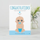 Gefeliciteerd met je 2-zijdige, grappige genderkaa aankondiging (Staand voorkant)