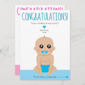 Gefeliciteerd met je 2-zijdige, grappige genderkaa aankondiging (Voorkant / Achterkant)