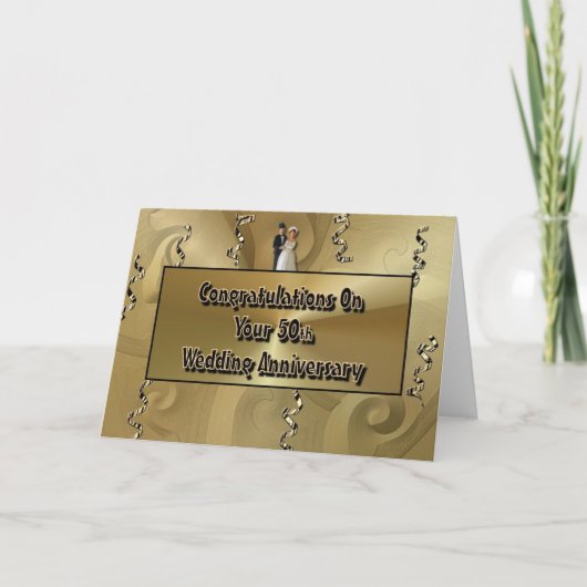 Gefeliciteerd met je 50ste bruiloftsJubileum Kaart (Voorkant)