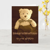 Gefeliciteerd met je adoptie Teddy Bear Kaart (Gele Bloem)