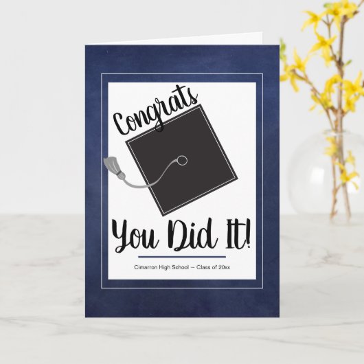 Gefeliciteerd met je Afstudeerder Mortarboard en S Kaart (Gele Bloem)