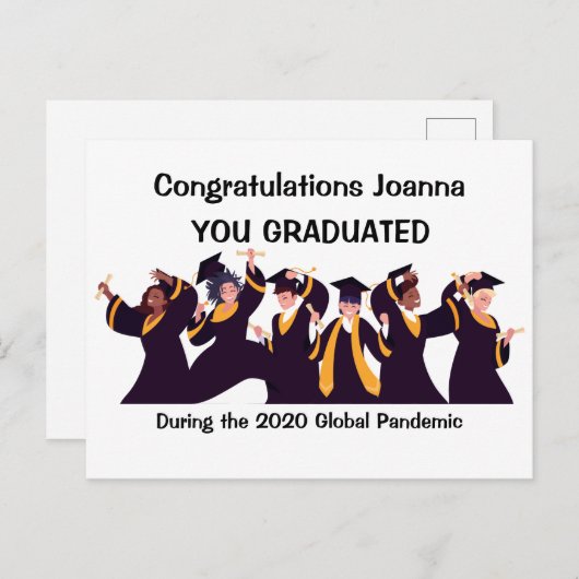 Gefeliciteerd met je Afstuderen 2020 Briefkaart (Voorkant / Achterkant)