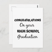 Gefeliciteerd met je afstuderen aan de middelbare briefkaart (Voorkant / Achterkant)