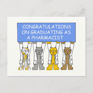 Gefeliciteerd met je afstuderen als apotheker aankondigingskaart