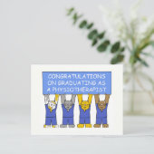 Gefeliciteerd met je afstuderen als fysiotherapeut briefkaart (Staand voorkant)