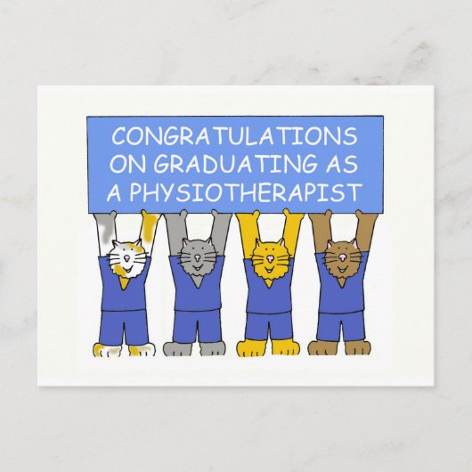 Gefeliciteerd met je afstuderen als fysiotherapeut briefkaart (Voorkant)
