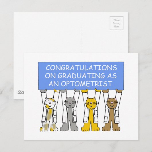 Gefeliciteerd met je afstuderen als optometrist. briefkaart (Voorkant / Achterkant)