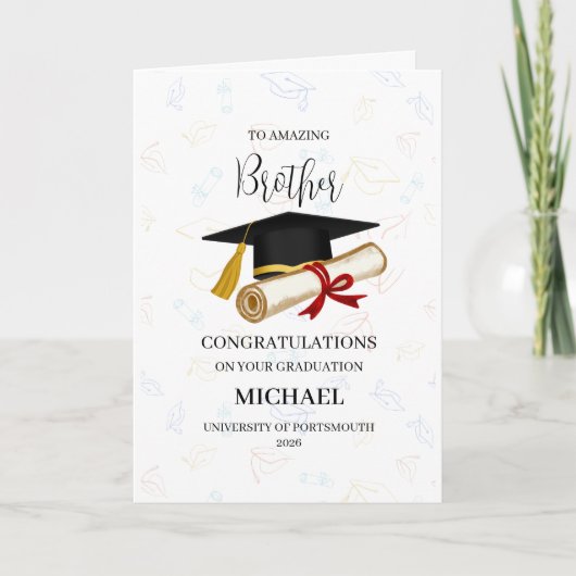 Gefeliciteerd met je afstuderen broer kaart (Voorkant)