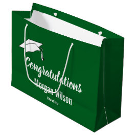 Gefeliciteerd met je Afstuderen donkergroen en wit Groot Cadeauzakje