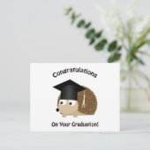 Gefeliciteerd met je Afstuderen egel Aankondigingskaart (Staand voorkant)