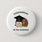 Gefeliciteerd met je Afstuderen egel Ronde Button 5,7 Cm (Voorkant)