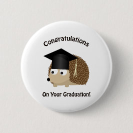 Gefeliciteerd met je Afstuderen egel Ronde Button 5,7 Cm