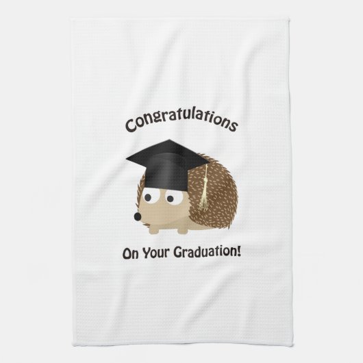 Gefeliciteerd met je Afstuderen egel Theedoek (Verticaal)