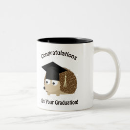 Gefeliciteerd met je Afstuderen egel Tweekleurige Koffiemok