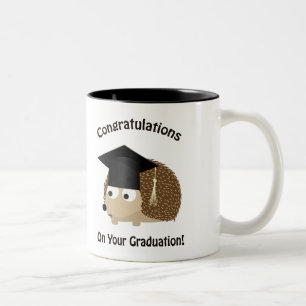 Gefeliciteerd met je Afstuderen egel Tweekleurige Koffiemok