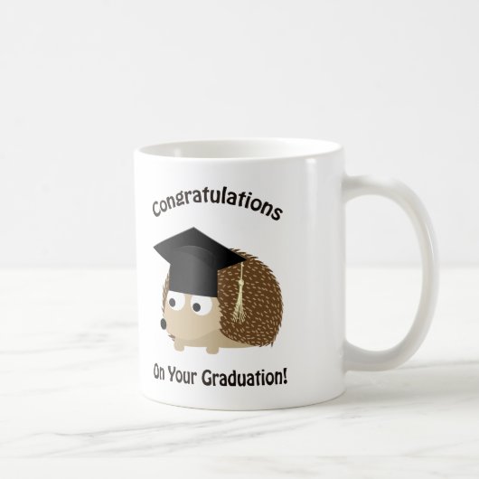 Gefeliciteerd met je Afstuderen egel Tweekleurige Koffiemok (Rechts)