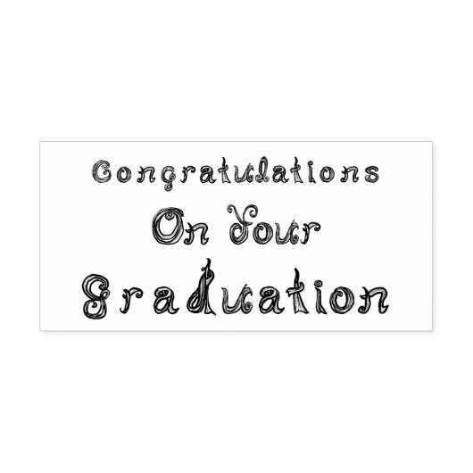 Gefeliciteerd met je Afstuderen Fabric Font Rubberstempel (Afrduk)