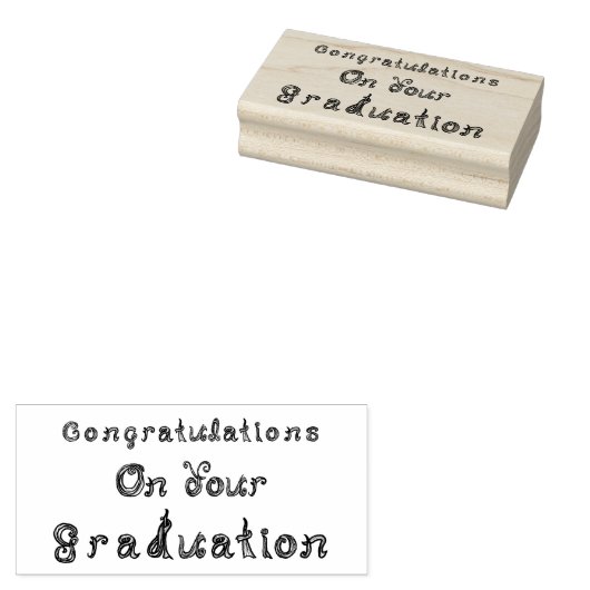 Gefeliciteerd met je Afstuderen Fabric Font Rubberstempel (Gestempeld)