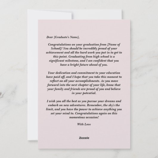 Gefeliciteerd met je Afstuderen Feestdagenkaart (Achterkant)