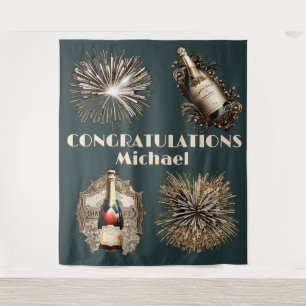 Gefeliciteerd met je afstuderen feestelijke bruise wandkleed