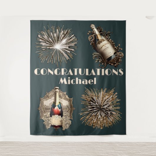 Gefeliciteerd met je afstuderen feestelijke bruise wandkleed (Voorkant)