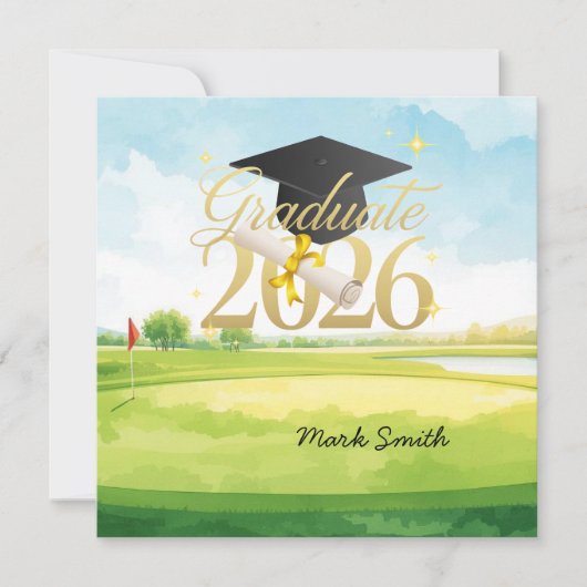 Gefeliciteerd met je afstuderen Golf 2026 Kaart (Voorkant)