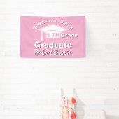 Gefeliciteerd met je afstuderen Groep 7 Roze Spandoek (Insitu)