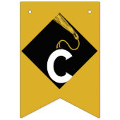 Gefeliciteerd met je afstuderen in goud vlaggetjes (Eerste vlag)
