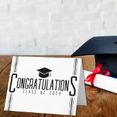 Gefeliciteerd met je afstuderen in het zwart en wi bedankkaart