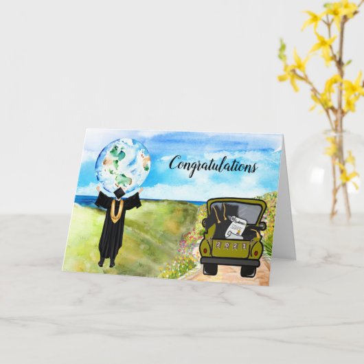 Gefeliciteerd met je Afstuderen Kaart (Gele Bloem)