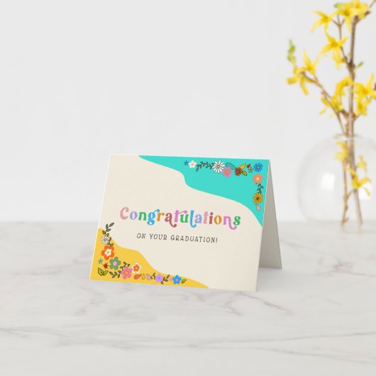 Gefeliciteerd met je Afstuderen! Kaart (Gele Bloem)
