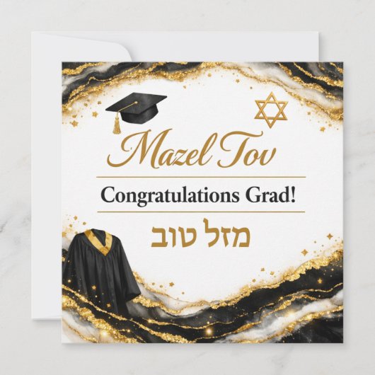 Gefeliciteerd met je afstuderen kaart | Black Agat (Voorkant)