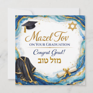 Gefeliciteerd met je afstuderen kaart   Blauwe Aga