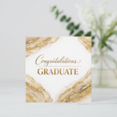 Gefeliciteerd met je afstuderen kaart | Goud Agaat (Staand voorkant)
