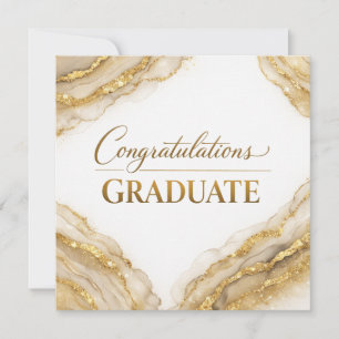 Gefeliciteerd met je afstuderen kaart   Goud Agaat