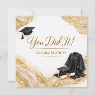 Gefeliciteerd met je afstuderen kaart   Marmer Gou