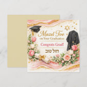Gefeliciteerd met je afstuderen kaart | Roze Goud (Voorkant / Achterkant)
