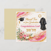 Gefeliciteerd met je afstuderen kaart | Roze Goud (Voorkant / Achterkant)