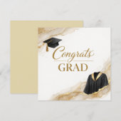Gefeliciteerd met je afstuderen kaart | Zwart Goud (Voorkant / Achterkant)
