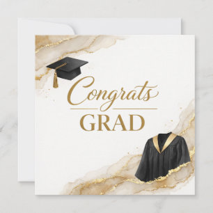 Gefeliciteerd met je afstuderen kaart Zwart Goud