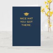 Gefeliciteerd met je afstuderen leuk hoed grappige kaart (Gele Bloem)
