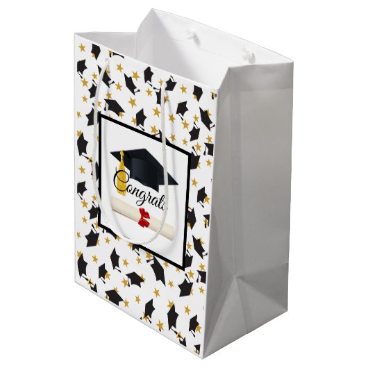 Gefeliciteerd met je afstuderen medium cadeauzakje (Achterkant Gekanteld)